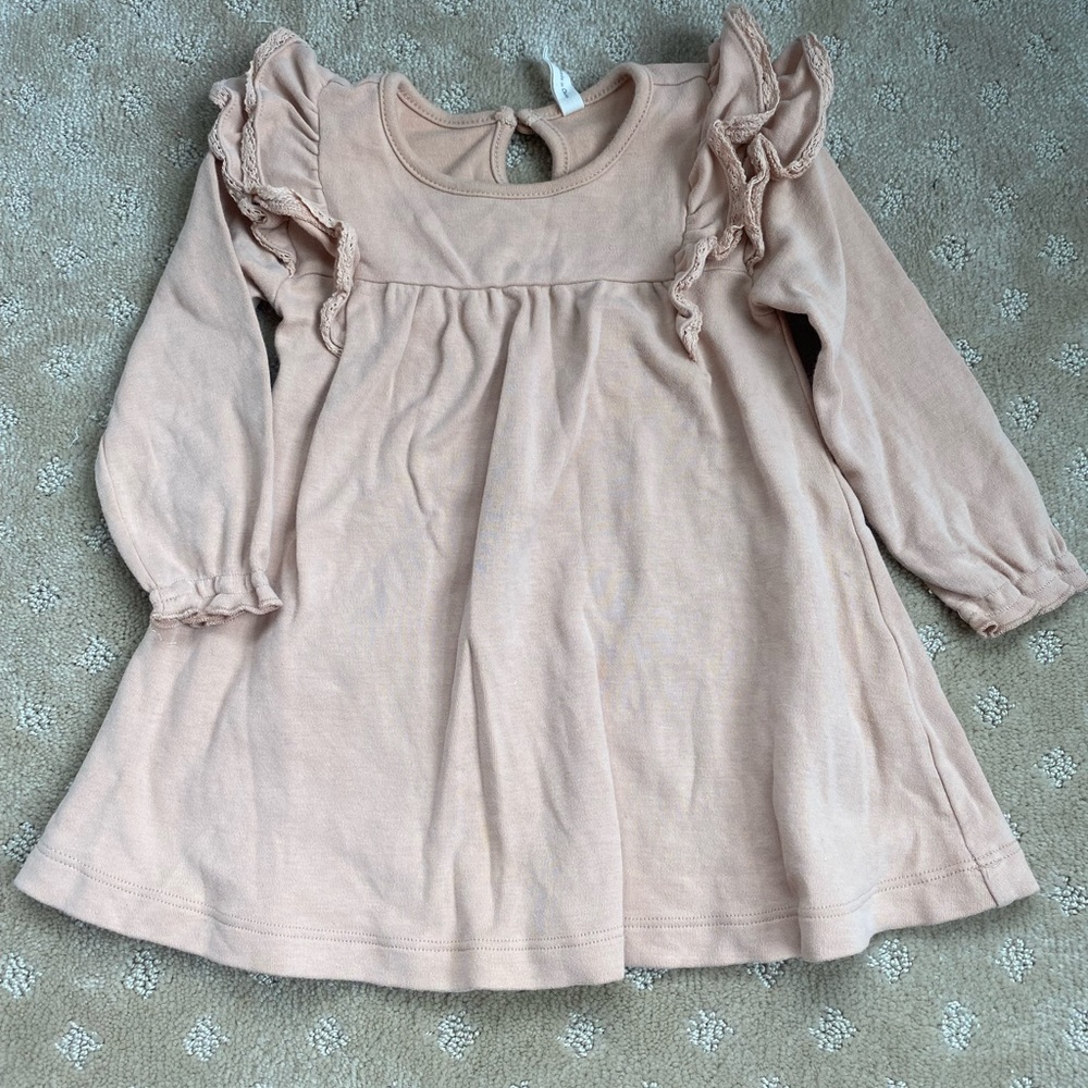 Quincy Mae long sleeve flutter dress